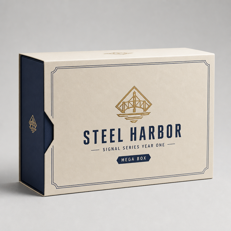 Steel Harbor Signal Series Year One Mega Box, three-quarter studio photograph