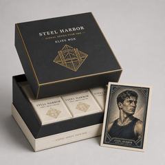 Steel Harbor Signal Series Year One Elite Box with lid lifted, showing packs