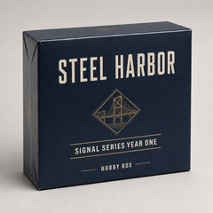 Steel Harbor Signal Series Year One Hobby Box, three-quarter studio photograph on a light gray background