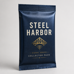 Steel Harbor Signal Series Year One Collector Pack standing in studio light